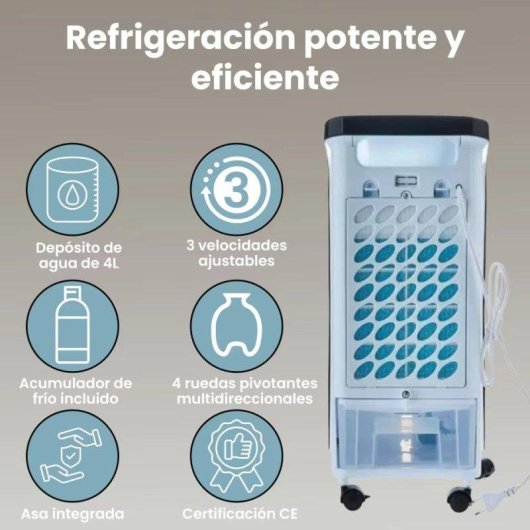 Refroidisseur Evaporatif Portatif Autrucker 4l Telecommande 80W