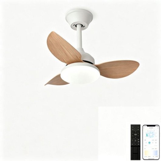 Ventilador de Techo con Luz Autrucker 40W 65cm 6 Velocidades Motor DC Mando y App Función Invierno