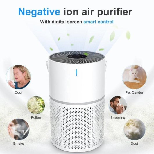 Purificateur d'air portable Autrucker HEPA H13 ion négatif silencieux