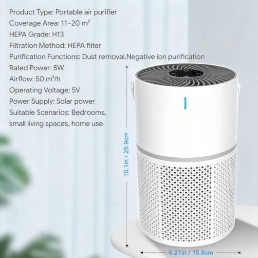 Purificateur d'air portable Autrucker HEPA H13 ion négatif silencieux