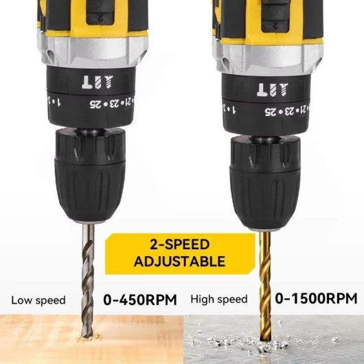 Taladro Impacto Inalámbrico Autrucker 21V 45 N·m 2 Baterías 34 Accesorios