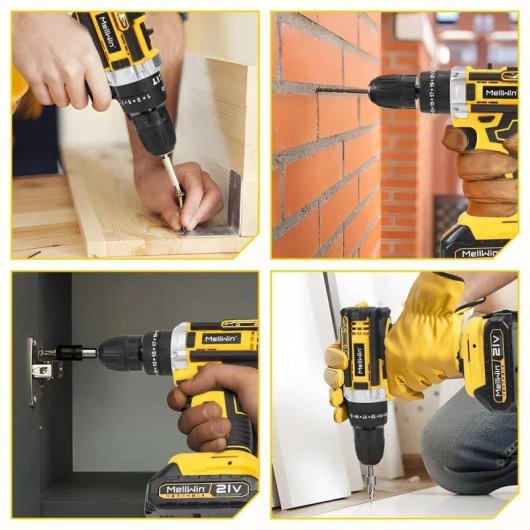 Taladro Impacto Inalámbrico Autrucker 21V 45 N·m 2 Baterías 34 Accesorios