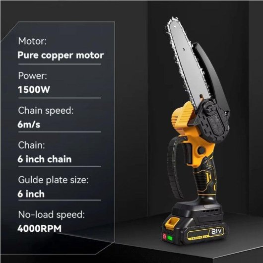 Motosierra Eléctrica Inalámbrica Autrucker 6" Compatible con Makita 18V