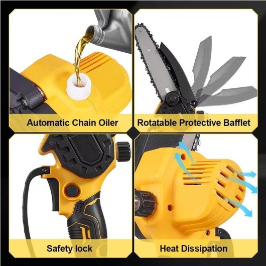 Motosierra Eléctrica Inalámbrica Autrucker 6" Compatible con Makita 18V