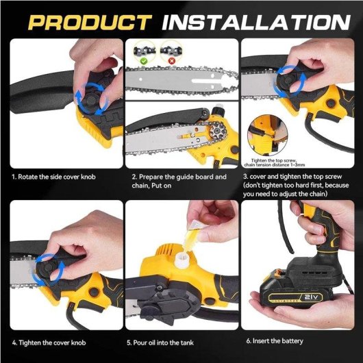 Motosierra Eléctrica Inalámbrica Autrucker 6" Compatible con Makita 18V