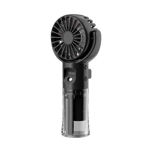 Mini-Handventilator mit Sprühfunktion Autrucker 4 Stufen USB-C 25ml Schwarz
