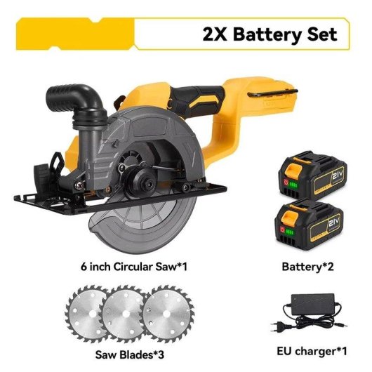 Sierra circular Autrucker inalámbrica 6" 150mm sin escobillas 7200rpm 3 velocidades 55mm