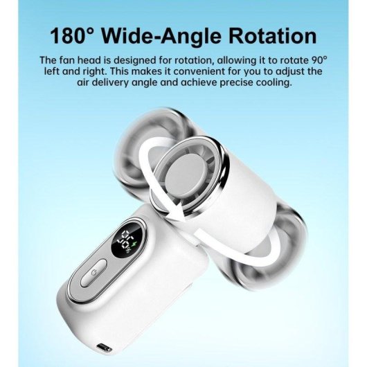 Mini-Handventilator Autrucker 6 Stufen LED-Display 3000mAh Akku Clip