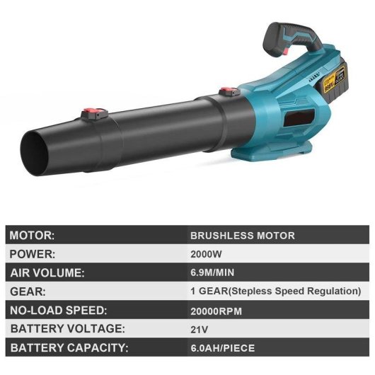 Soprador de folhas sem escovas Autrucker 20000 rpm Makita 18V
