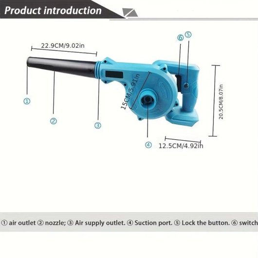 Souffleur de feuilles sans fil 2 en 1 Autrucker 20000 rpm 150 mph