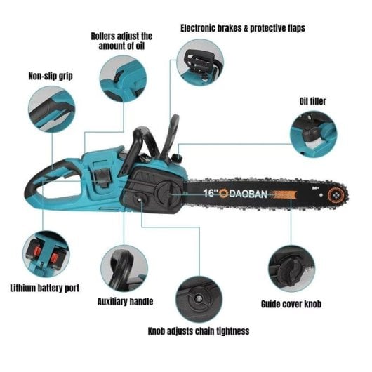 Motosierra Autrucker 16" Sin Escobillas 3500W 21V Compatible Makita