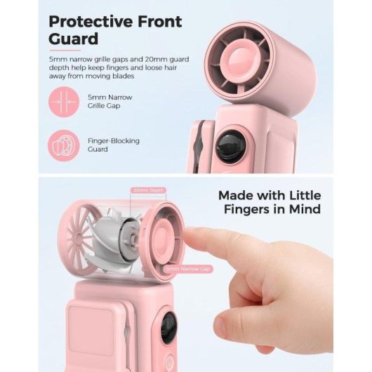 Mini Ventilador Autrucker Portátil 4 Velocidades Batería Recargable Pantalla LED Pinza 360°