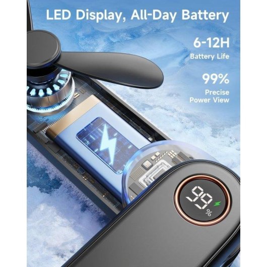 Mini Ventilador Portátil de Mano Autrucker Plegable Recargable Silencioso con Linterna