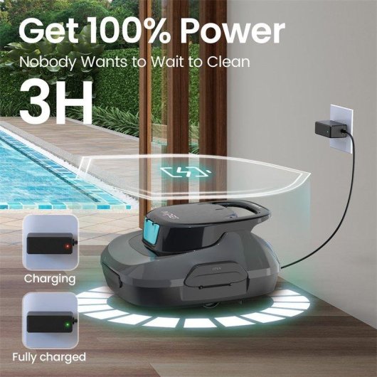 Robot Limpiador de Piscina Autrucker Recargable 80m² 3h