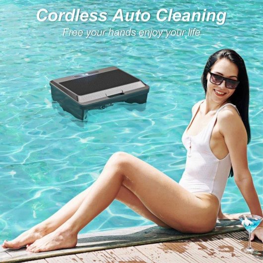 Limpiador Robótico Piscina Solar Autrucker Carga Dual Mando Obstáculos Ultrasonido