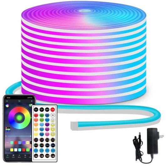 Cinta LED Neon 5m RGB Multicolor Control Remoto y App Resistente Agua IP65 Interior Exterior Autrucker