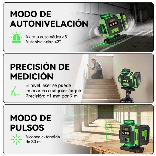 Niveau laser Autrucker 16 lignes 4D Vert autonivelant