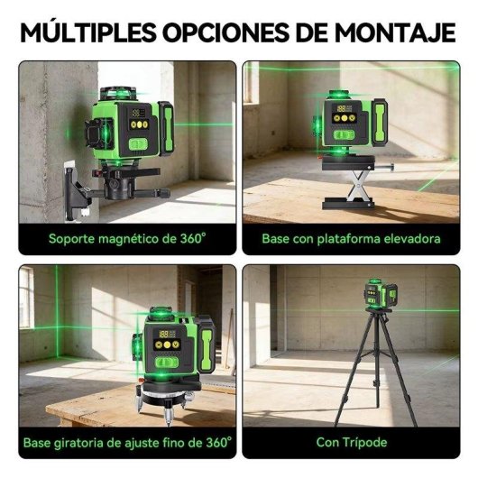 Niveau laser Autrucker 16 lignes 4D Vert autonivelant