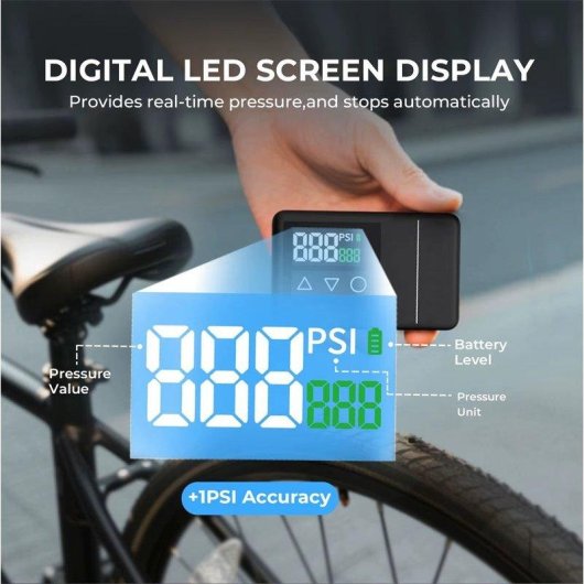 Bomba Aire Eléctrica Autrucker 120 PSI Pantalla LCD USB-C