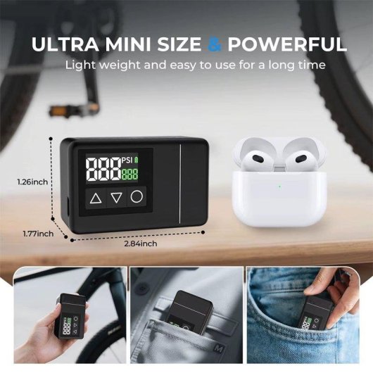 Bomba Aire Eléctrica Autrucker 120 PSI Pantalla LCD USB-C