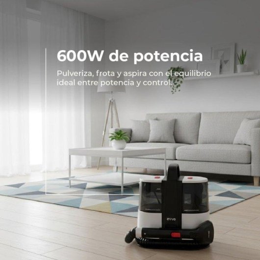 Aspiradora de Tapicerías Evvo Home EVVO AM65 600W Doble Depósito Accesorios XXL