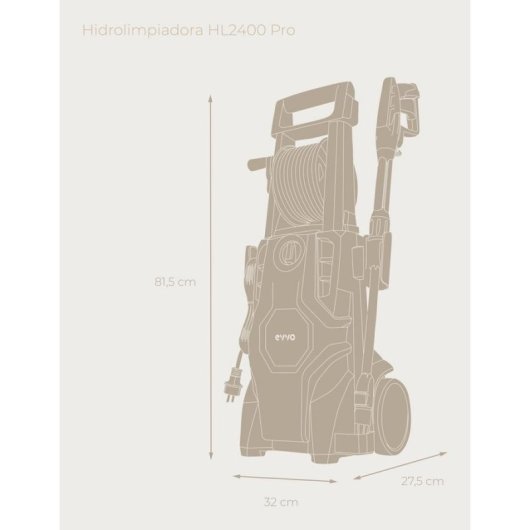 Hidrolimpiadora Evvo HL2400 Pro 2400W 180 bares 480 l/h aluminio