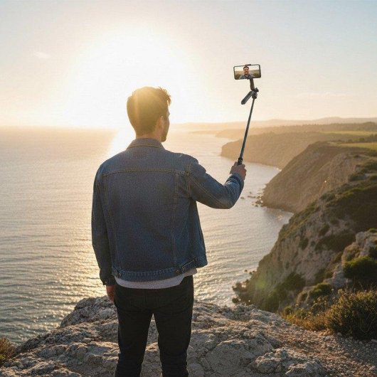 Trípode Prixton IA Content Studio 180 cm control gestos rotación 360° inalámbrico
