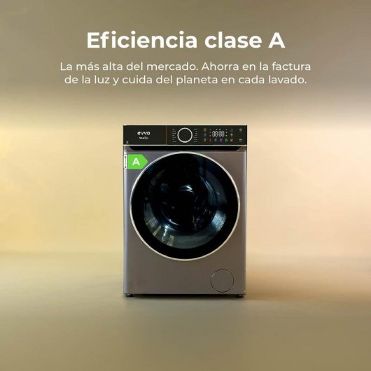 Lavadora Evvo Nova Q10X Carga Frontal 10 kg 1400 rpm Clase A Inox Motor Inverter