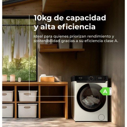 Lavadora Evvo Nova Q10 Carga Frontal 10 kg 1400 rpm Clase A Blanca Motor Inverter