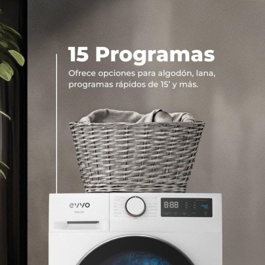 Waschmaschine Evvo Nature 12 Frontlader 12 kg 1350 rpm Klasse A Inox