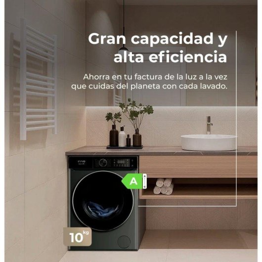 Máquina de Lavar Roupa Evvo Nature R10x 10 Kg 1400rpm Classe A Inox