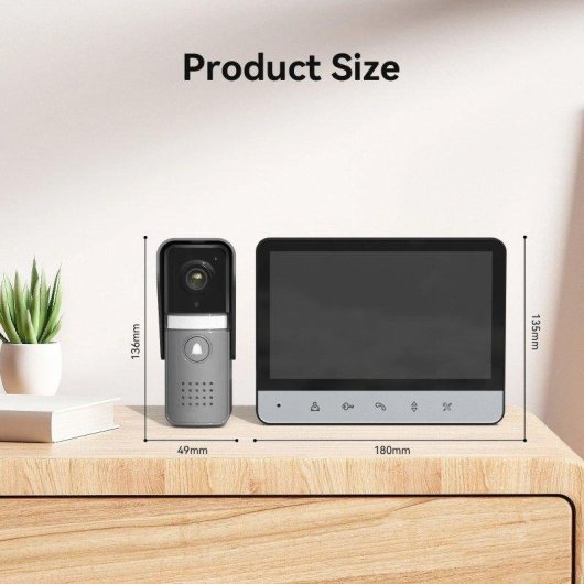 Videoportero Autrucker V20 Pantalla 7" 720p 100° 4 hilos Audio bidireccional