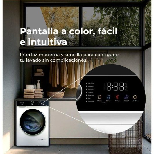Lavadora Evvo Nova P10 Carga Frontal 10 kg 1200 rpm Clase A Blanca Smart Load