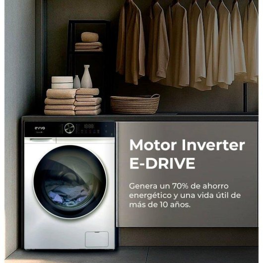 Lavadora Evvo Nova P10 Carga Frontal 10 kg 1200 rpm Clase A Blanca Smart Load