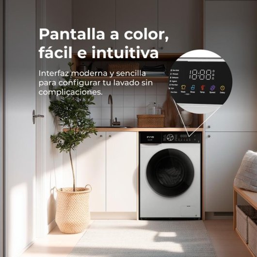 Lavadora Evvo Nova P10 Carga Frontal 10 kg 1200 rpm Clase A Blanca Smart Load