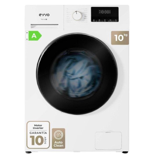 Lavadora Evvo Terra N10 Carga Frontal 10 kg 1400 rpm A Blanca 16 programas
