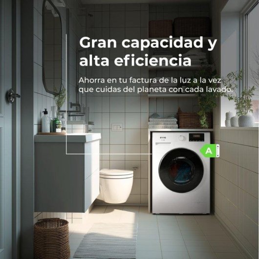 Lavadora Evvo Terra N10 Carga Frontal 10 kg 1400 rpm A Blanca 16 programas