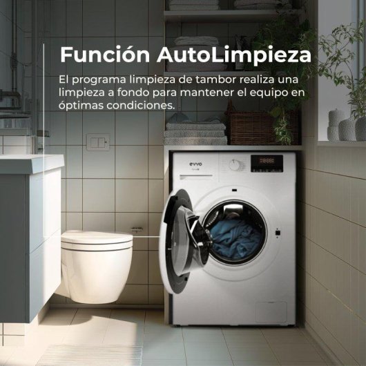 Lavadora Evvo Terra N10 Carga Frontal 10 kg 1400 rpm A Blanca 16 programas