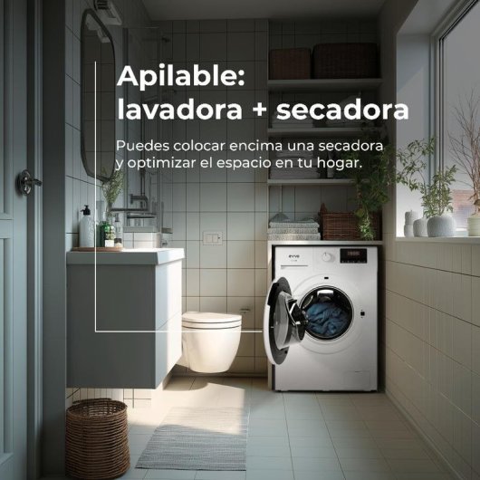 Lavadora Evvo Terra N10 Carga Frontal 10 kg 1400 rpm A Blanca 16 programas