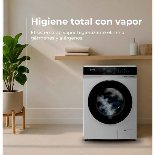 Lavadora Evvo Supernova U12 Carga Frontal 12 kg 1350 rpm A Blanca con filtro microplásticos
