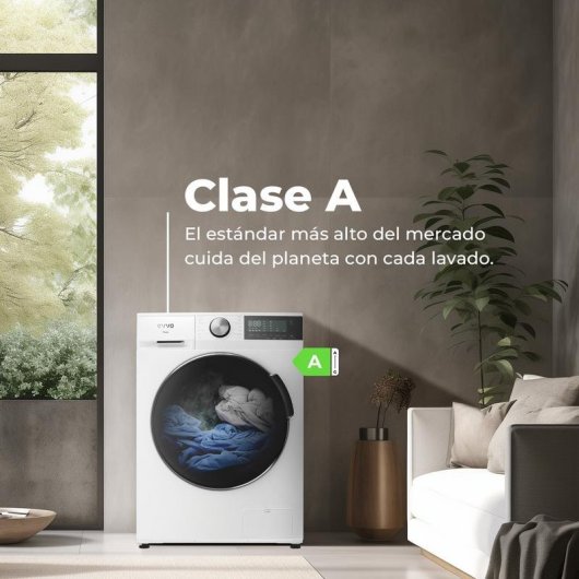 Lavadora Evvo Home Nova 11 kg Carga Frontal 1400 rpm A Blanca con Vapor y Smart Load