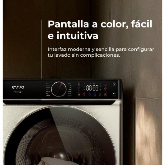 Lavadora Evvo Nova Q12 Carga Frontal 12 Kg 1400 rpm A Blanca Steam Wash