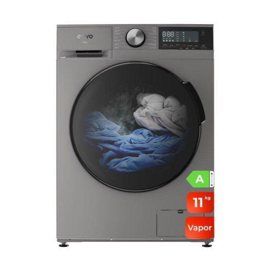 Lavadora Evvo Home Nova 11 kg Carga Frontal 1400 rpm A Acero inoxidable Smart Load
