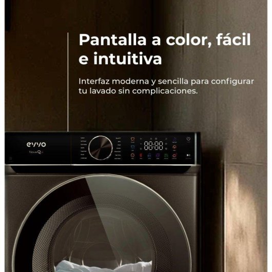 Lavadora Evvo Nova Q12X Carga Frontal 12 Kg 1400 rpm Clase A Inox Motor Inverter