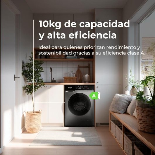 Lavadora Evvo Nova P10 Carga Frontal 10 kg 1200 rpm Clase A Inox