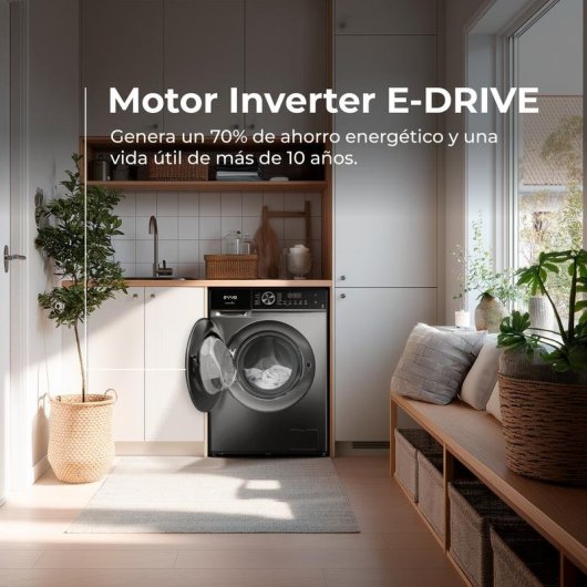 Lavadora Evvo Nova P10 Carga Frontal 10 kg 1200 rpm Clase A Inox