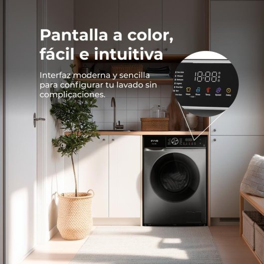 Lavadora Evvo Nova P10 Carga Frontal 10 kg 1200 rpm Clase A Inox