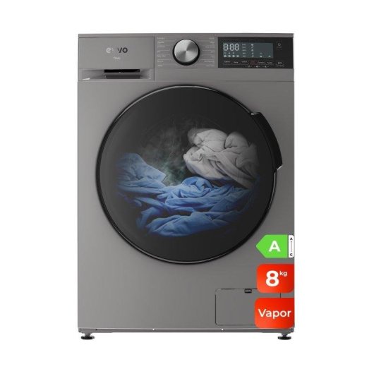 Lavadora Evvo Home W308X24A Carga Frontal 8 Kg 1400 rpm A Acero inoxidable Vapor