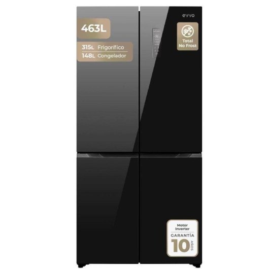 Frigorífico Cuatro Puertas Evvo F80b Total No Frost 180cm 463L E Negro