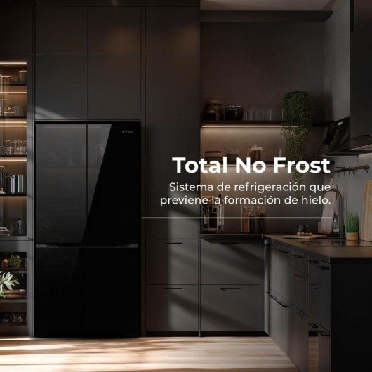 Frigorífico Cuatro Puertas Evvo F80b Total No Frost 180cm 463L E Negro